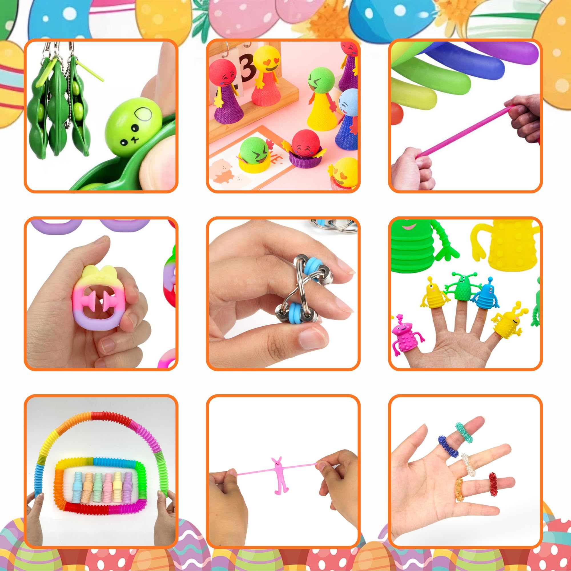 Lubibi 24 wstępnie napełnione jajka wielkanocne wypełnione,Mochi Squishy sensoryczne dla dzieci,jajka wielkanocne do napełniania, akcesoria imprezowe, na imprezę, polowanie，chłopców i dziewczynek