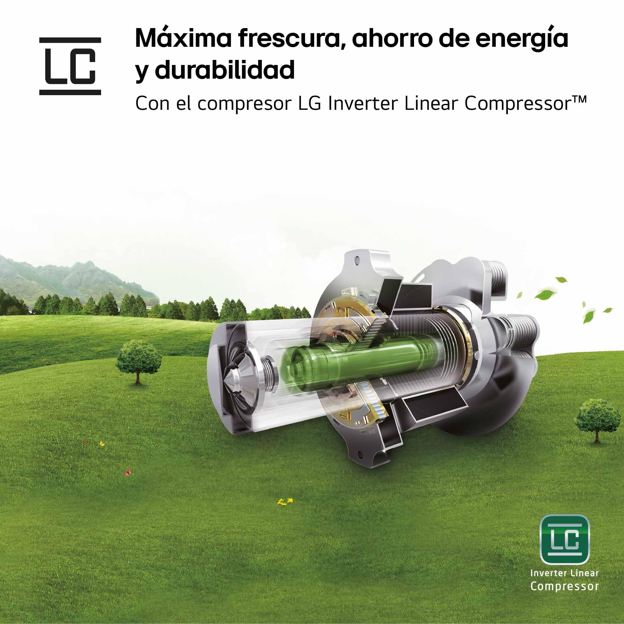 LG GMG861MBAE - Frigorífico American Combi InstaView, Clasificación E, 508 L, Door Cooling, Linear Cooling, UVNano, 1,80 m, Acero texturizado antihuellas