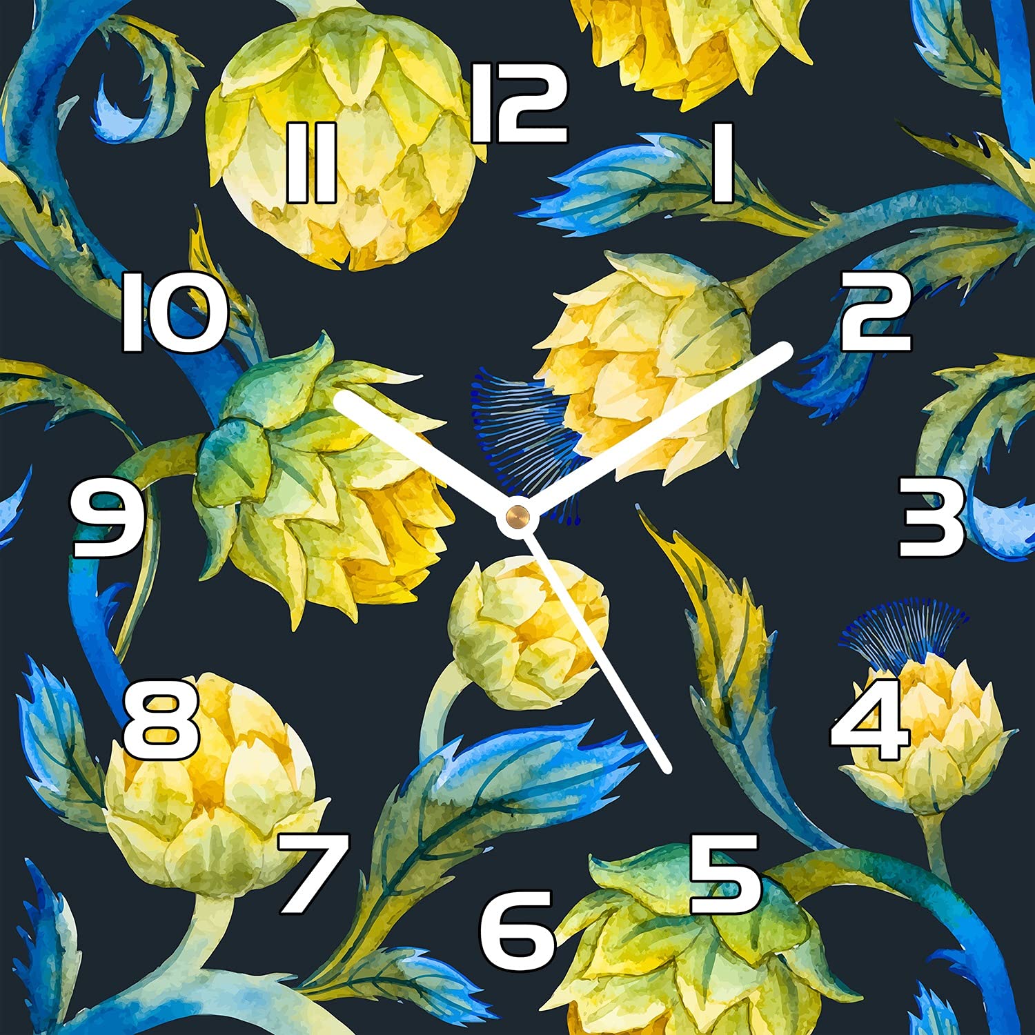 Horloge en verre cuisine salon moderne Coloray 30x30 cm horloge murale carrée