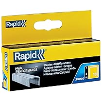 Rapid Confezione da 2500 Graffe N.13, 6 per Tessuto e Decorazioni in Acciaio Zincato, Struttura a Filo Fine, Lunghezza Gamba 6 mm
