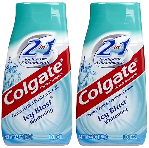 Colgate Pasta de dientes y enjuague bucal blanqueadora 2 en 1, 4.6 onzas, paquete de 2