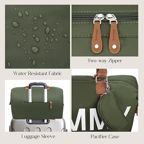 Miniatura 6 de printe 6 bolsas grandes para pañales con cambiador y 2 bolsas organizadas, bolsa para mamá para hospital con funda para chupete, correas, gancho