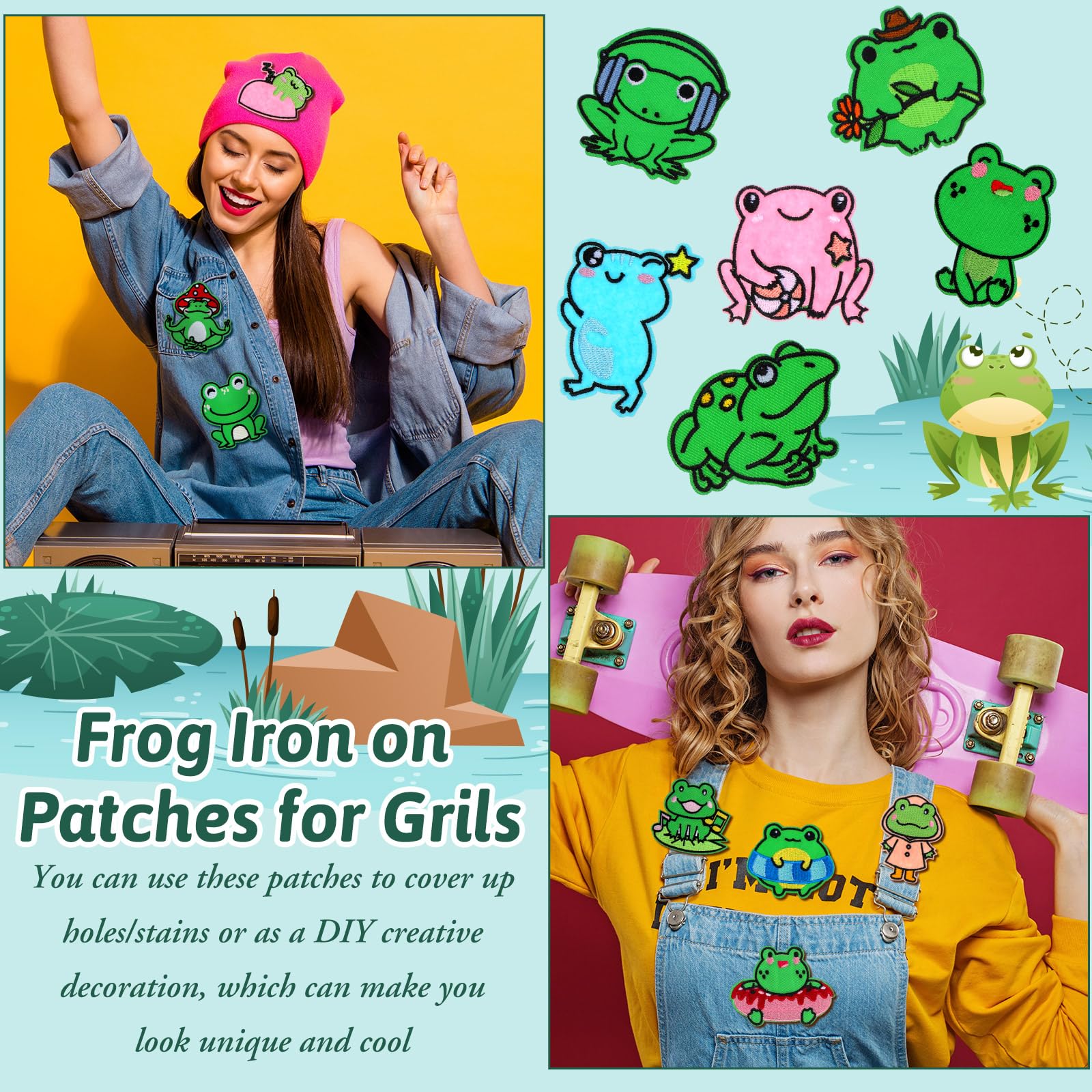 48 parches para planchar para ropa, parches de animales de dibujos animados, bonitos parches bordados para jeans, sombreros, chaquetas, ropa, mochila, bricolaje, manualidades, costura, regalo