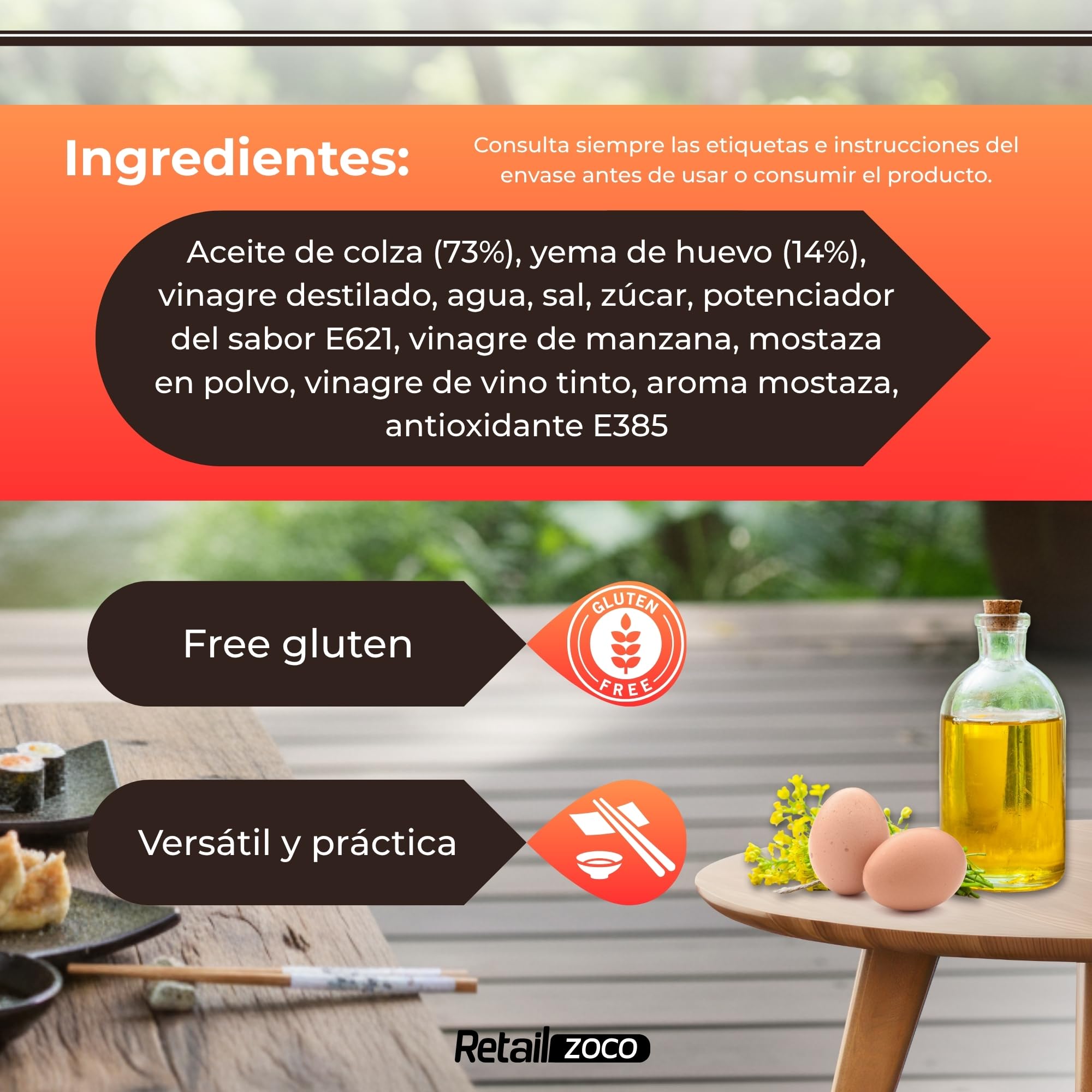Mayonesa japonesa sin gluten 500 ml salsa umami