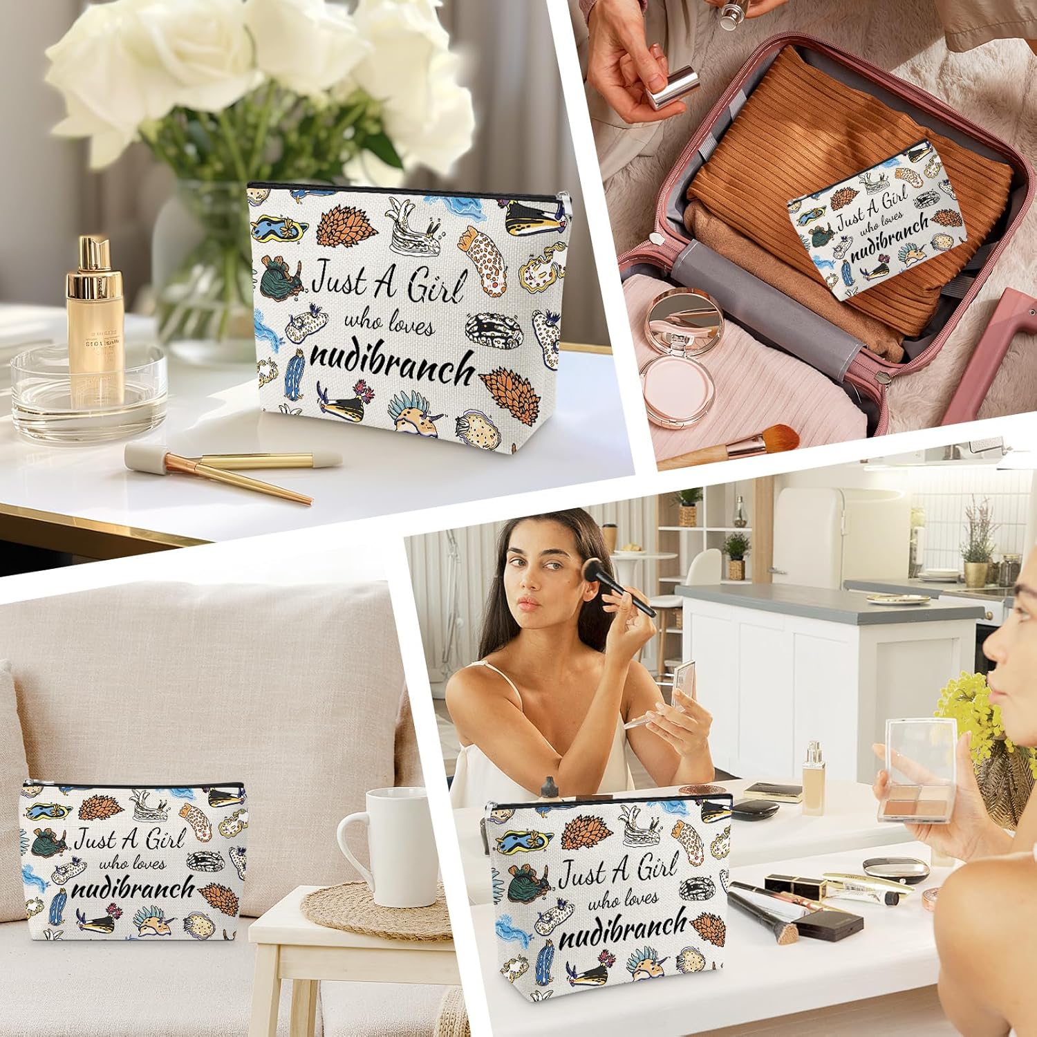 Sea Slugs Makeup Bag for Women Marine Biologist Lover Gifts for Daughter Sister Cosmetic Bag Future Marine Biologist Graduation Gift Sea Slugs Gift for Coworker Christmas Birthday Present - Image 7