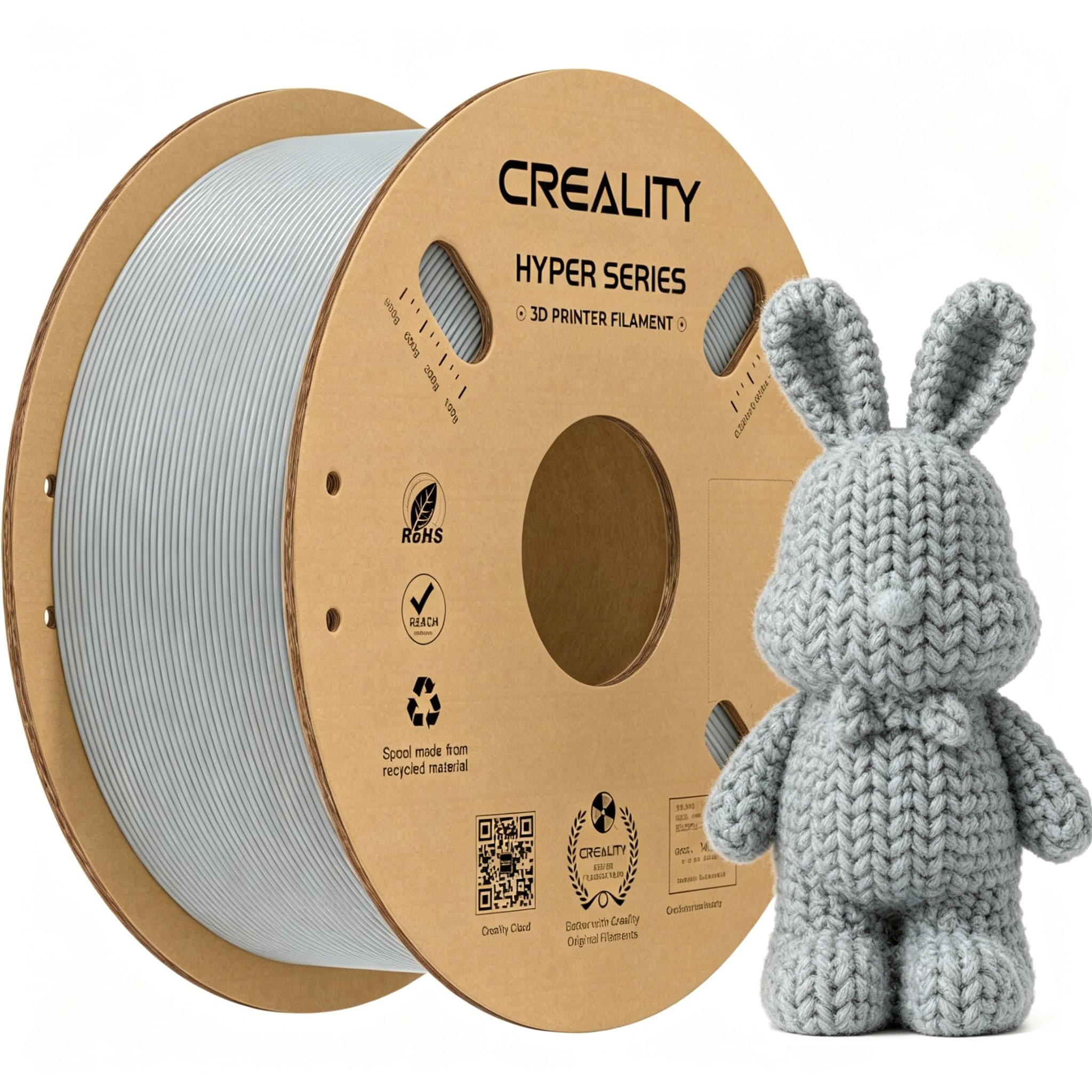 Creality Hyper PLA Filament 1.75mm 1KG, Grey, 1-Pack