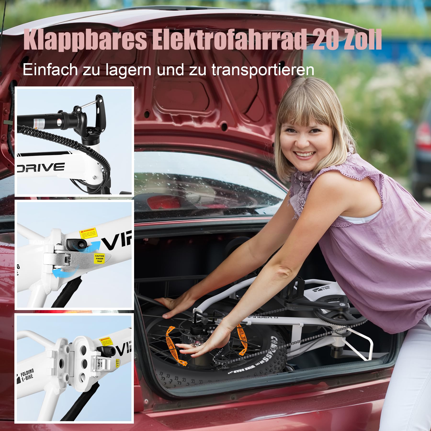 Vélo Électrique VIPDRIVE 250W - Batterie 48V 15Ah Amovible - Pneus 28 Pouces - 7 Vitesses - Homme/Femme