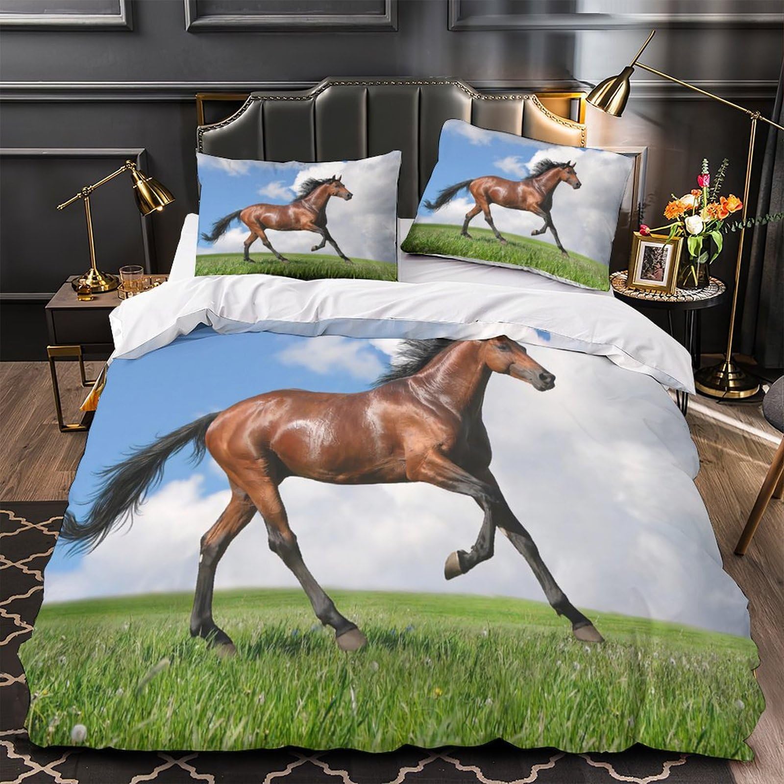 Parure de lit Boxer chiot housse de couette 3D ultra douce respirante King 220x240cm
