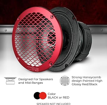 DS18 PRO-GRILL6MS/BK PRO 6.5 Slim Metal Mesh Speaker Grill - Universal Fit 6.5 inches - Protective Speaker Cover Mesh - Protect Your Speakers - Black - Each