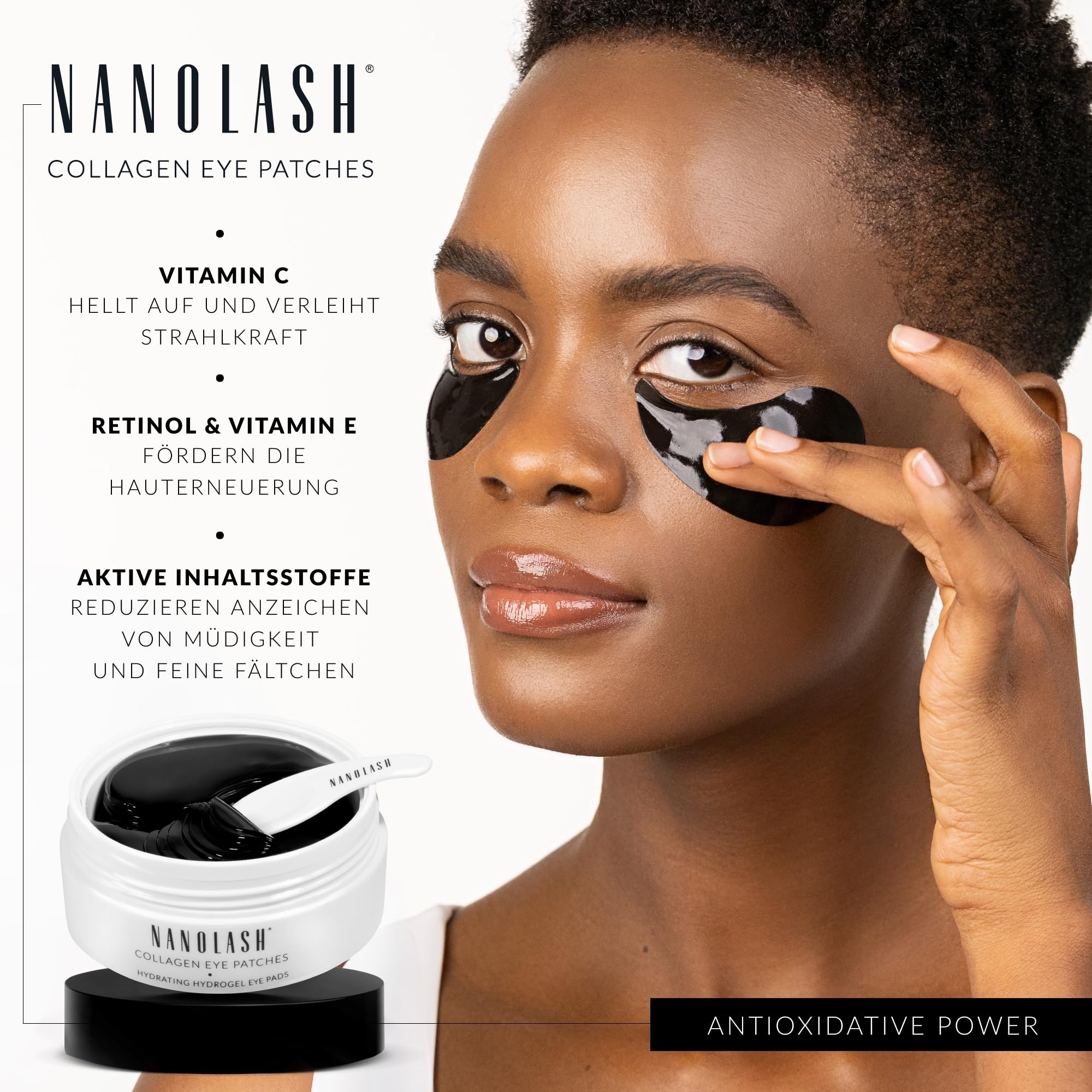 Kollagen Augenpads Nanolash 30 paar - Maske für Augenringe, Hydrogel-Augenpflaster, gel Augenmasken