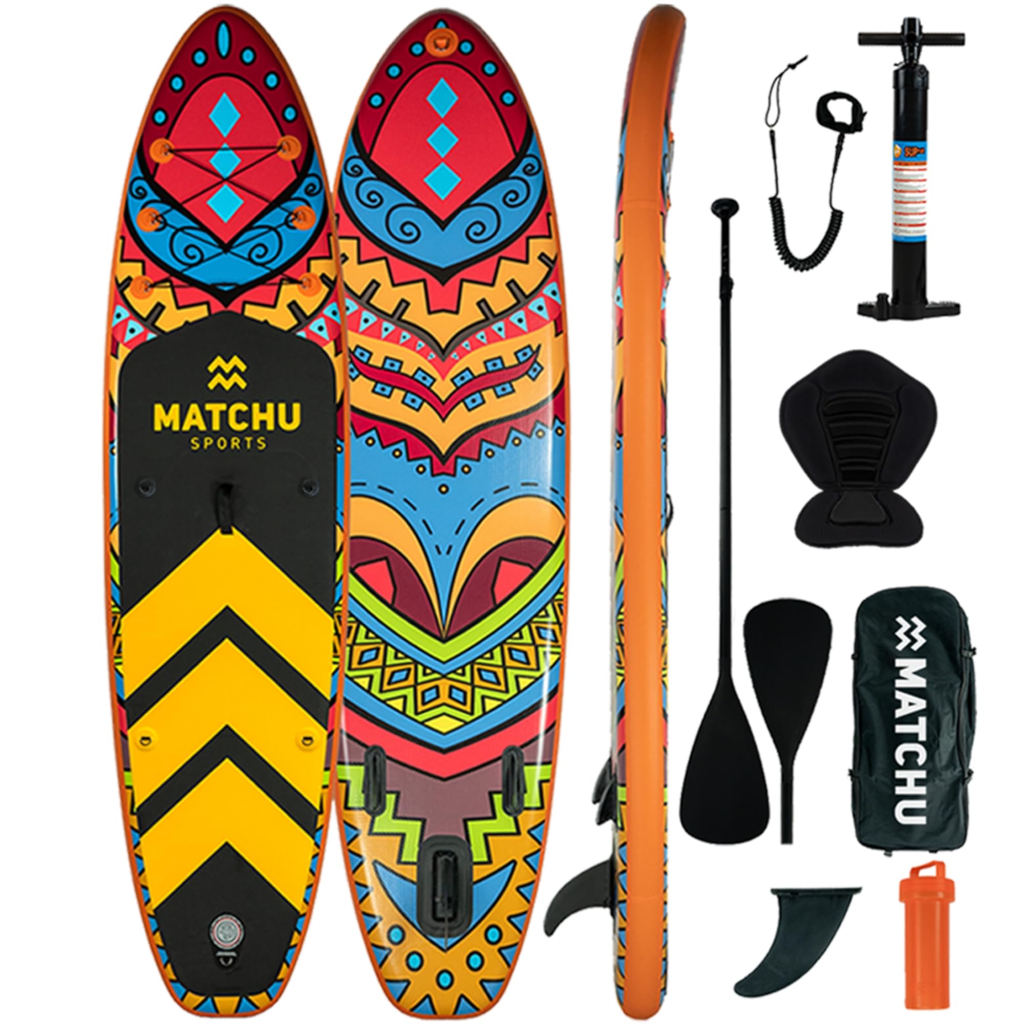 MATCHU - Sup Gonfiabile - Tavola Sup - Stand Up Paddle - Set completo - Ricaricabile - Antiscivolo - Inossidabile 320x81x15 CM - Capacità di Carico: 150 KG - Per 2 Persone - Per Adulti e Bambini