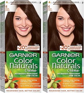 Garnier Color Naturals Permanent Crème Hair Color - 4 Brown (Pack of 2)