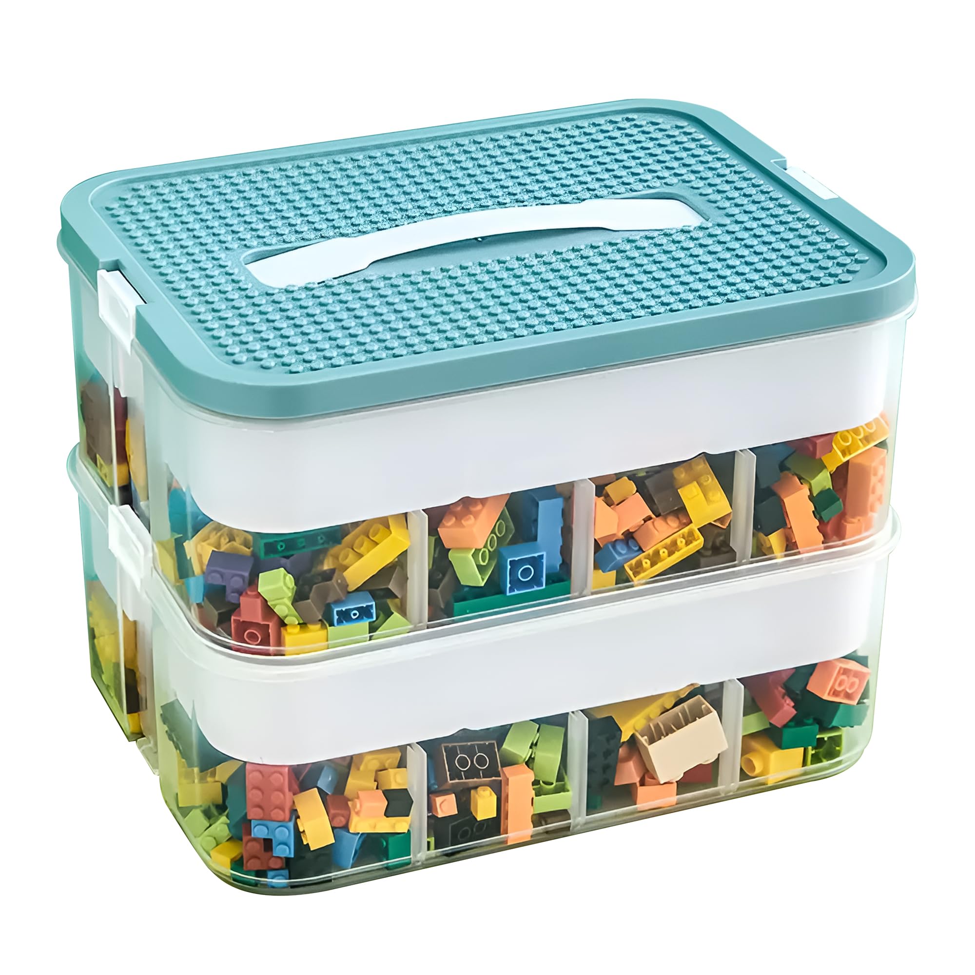 Keyacht Caja Almacenaje para Lego Piezas Organizador Caja de Juguetes Caja Organizadora Plastico Cajas Almacenaje Transparente