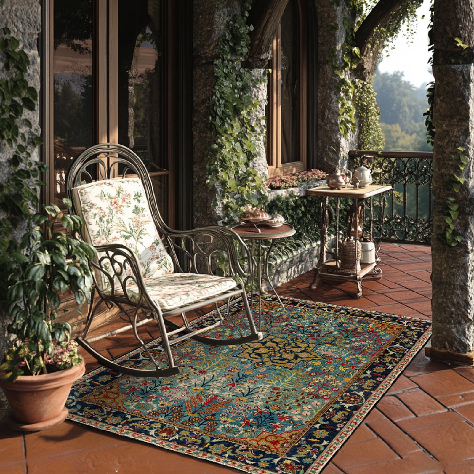Tapis poil ras bleu 160x230 antidérapant pour grand salon et chambre moderne