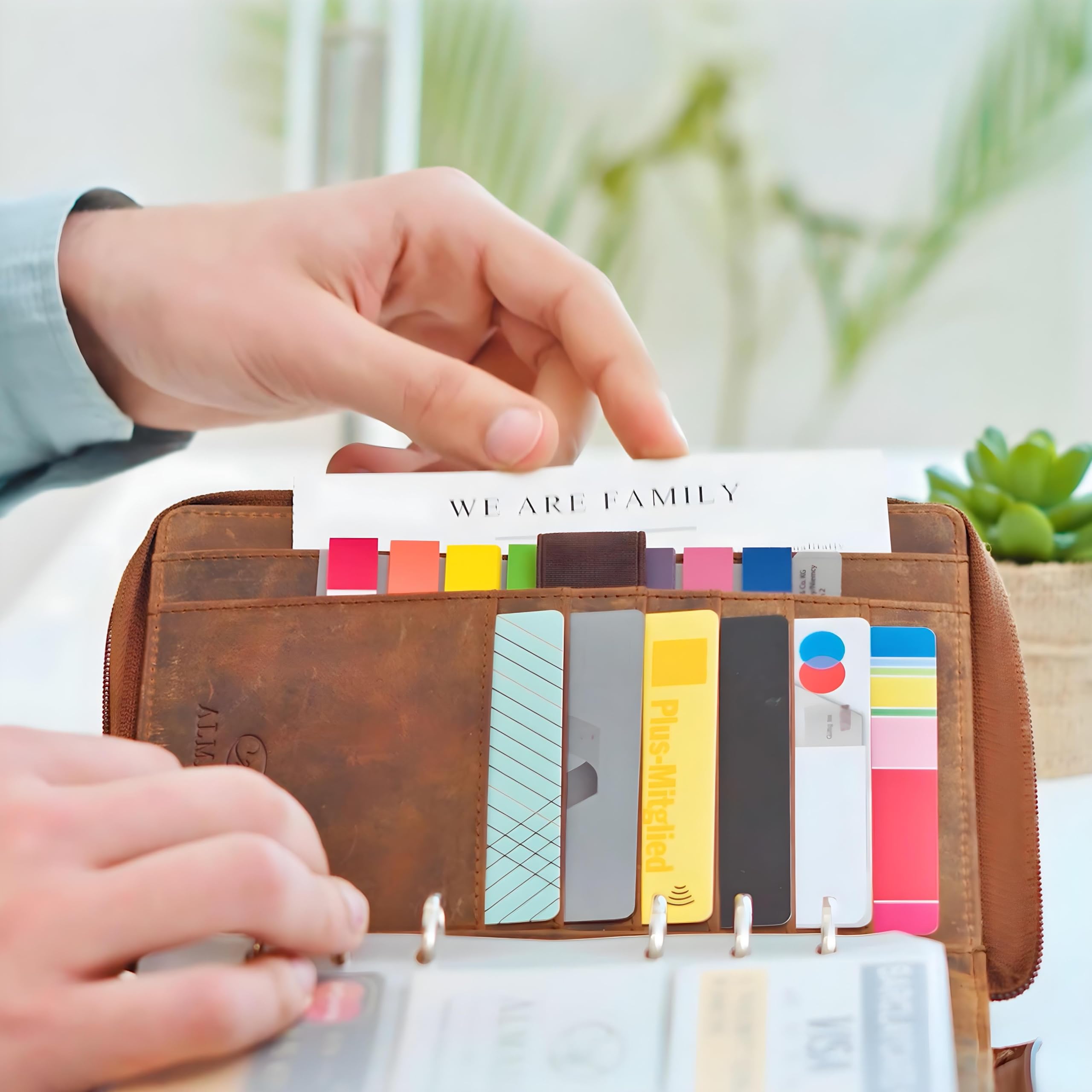 ALMADIH Leder A6 Organizer mit Reißverschluss, Kalender 2026 Premium Rindsleder Braun Vintage in Geschenkbox Ledermappe Mappe Schreibmappe Terminplaner Terminkalender Ringbuchmappe (Org A6 BV)