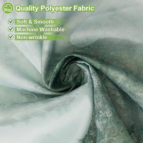 Miniatura 4 de ORTIGIA Cortina de ducha verde para baño, diseño de bosque brumoso, juego de cortina de ducha artística de bosque natural con ganchos de metal,