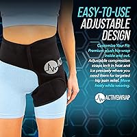Vista 3 de ActiveWrap - Manga de hielo para cadera diseñada por fisioterapeutas para el dolor, comodidad posoperatoria, flexores de cadera y soporte muscular