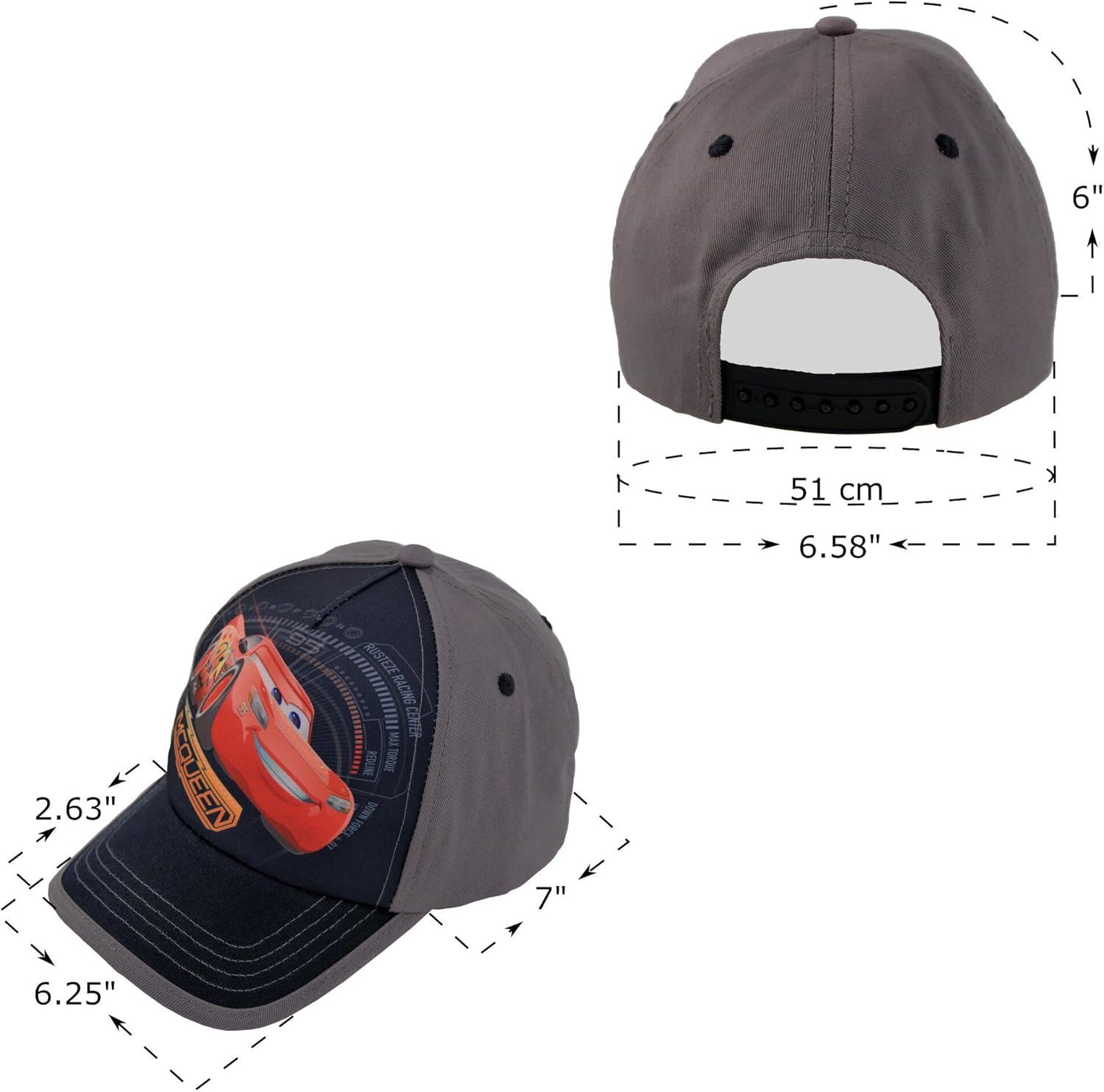 Disney Toddler Boys Cars Lightning McQueen Cotton Baseball Cap, Age 2-5