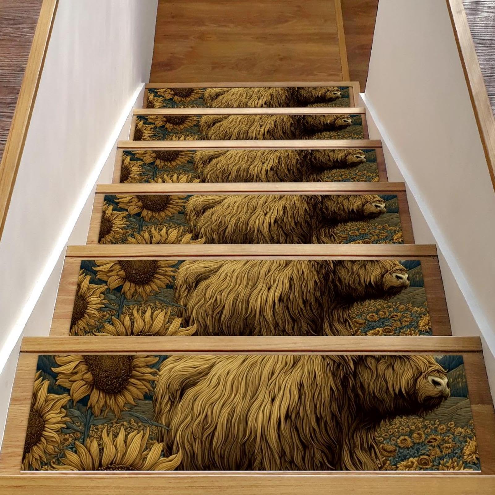 Tapis d'escalier antidérapant pour sécuriser les marches en bois intérieures