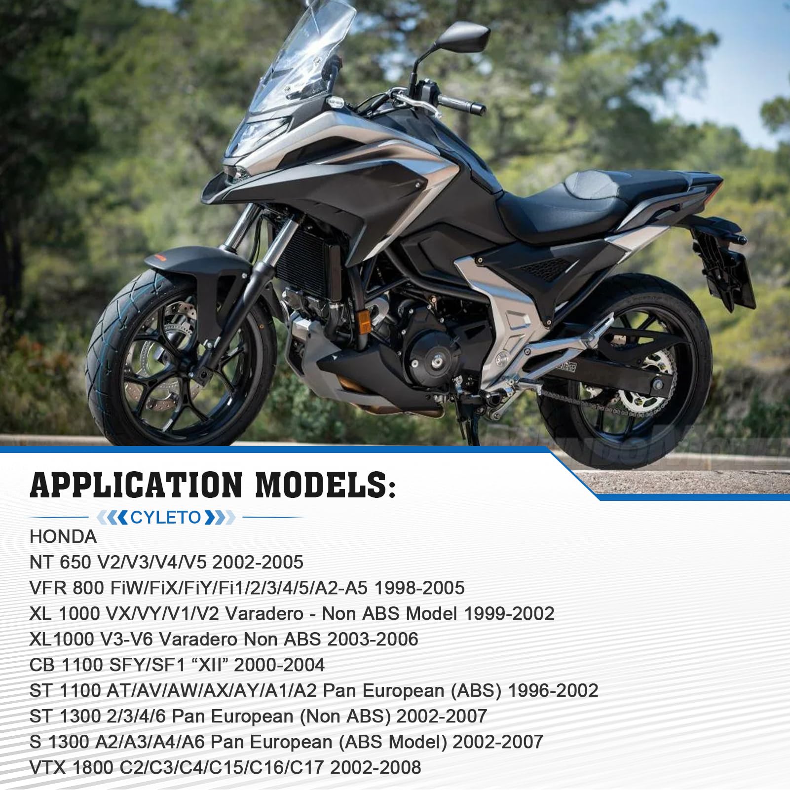 Pastiglie Freno Anteriore e Posteriore per Honda NT650 NT 650 Deauville 650 2002-2005 VFR 800 1998-2005 XL 1000 V Varadero Non ABS 2003-2006 CBR 1100 Blackbird ST 1100 Paneuropeo ABS