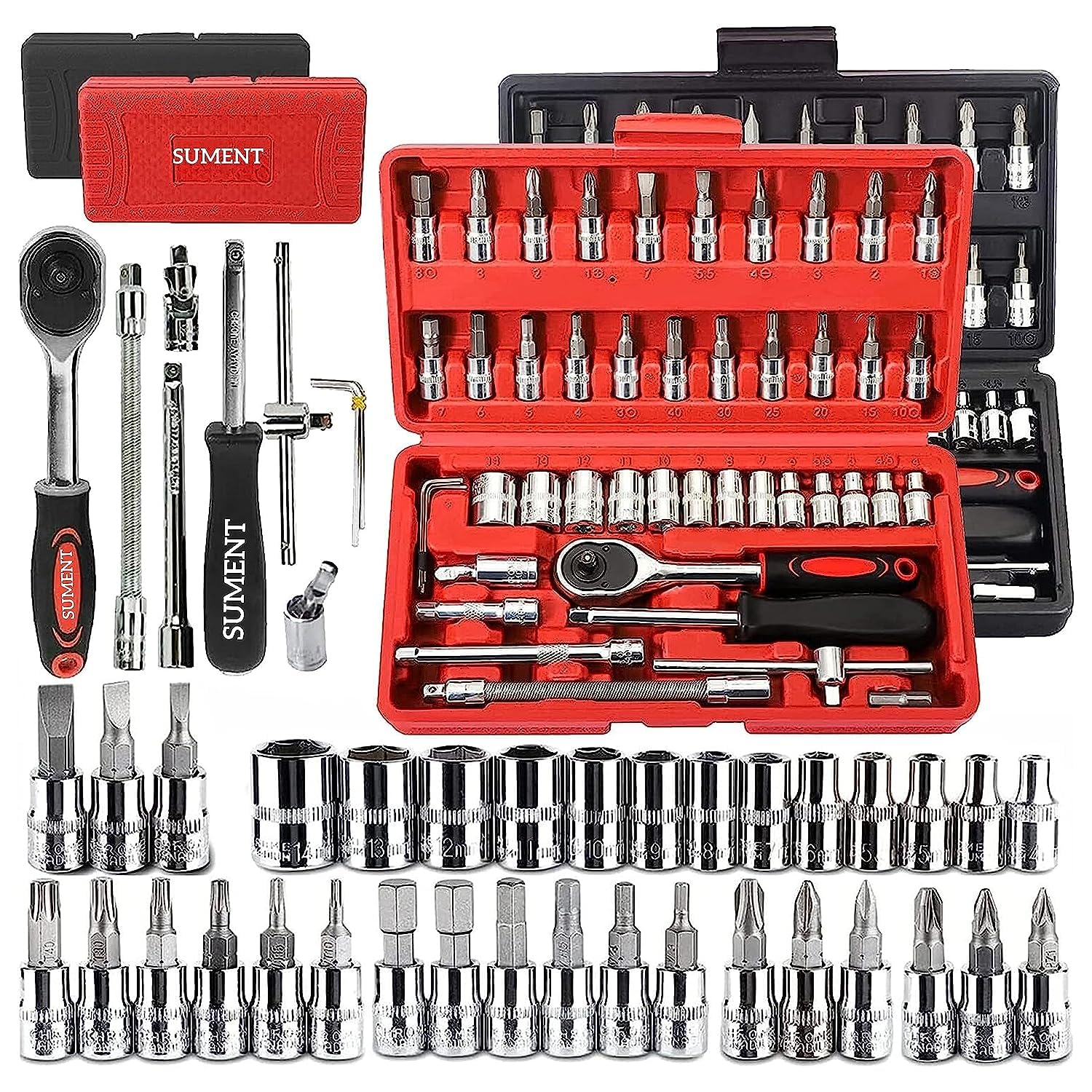 WELL ENTERPRISE Tool Kit 46 Pieces Socket Wrench Set with 4 inch Drive Mechanic Tools Kit Ratchet Screwdriver Sockets Kit Metric and Extension Bar for Auto (B0CFVS4FW4) Amazon Price History, Amazon Price Tracker