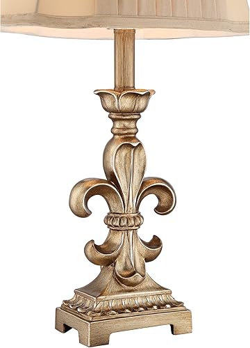 Miniatura 5 de Regency Hill Louis - Juego de 2 lámparas de mesa tradicionales francesas de flor de Lis de 25.75 pulgadas de alto, color dorado antiguo, blanco