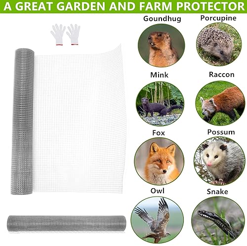 Miniatura 9 de Gdrasuya10 Malla de alambre de 12 pulgada para cercas de alambre de 36 pulgadas x 100 pies, malla de valla soldada calibre 23, 1 rollo de malla