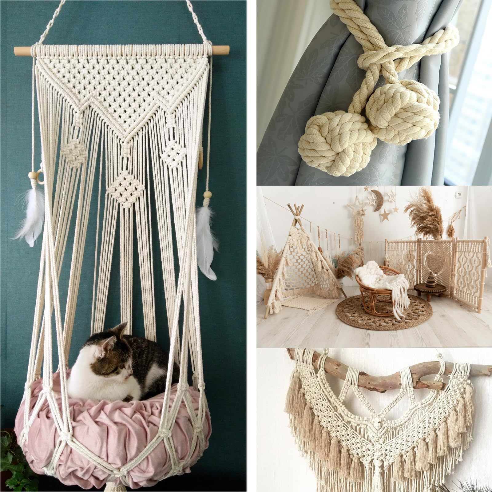 Cordoncino Di Cotone Beige 12mm X 5m - Corda Per Decorazioni, Fai Da Te, Giardinaggio, Regali - Foto 3