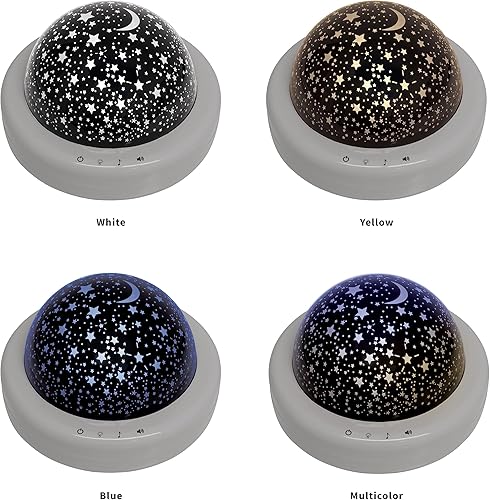 Miniatura 12 de Zadro Luz nocturna LED de estrella para habitación de niños, proyector de estrellas con globo de noches estrelladas multicolor y variedad de sonidos