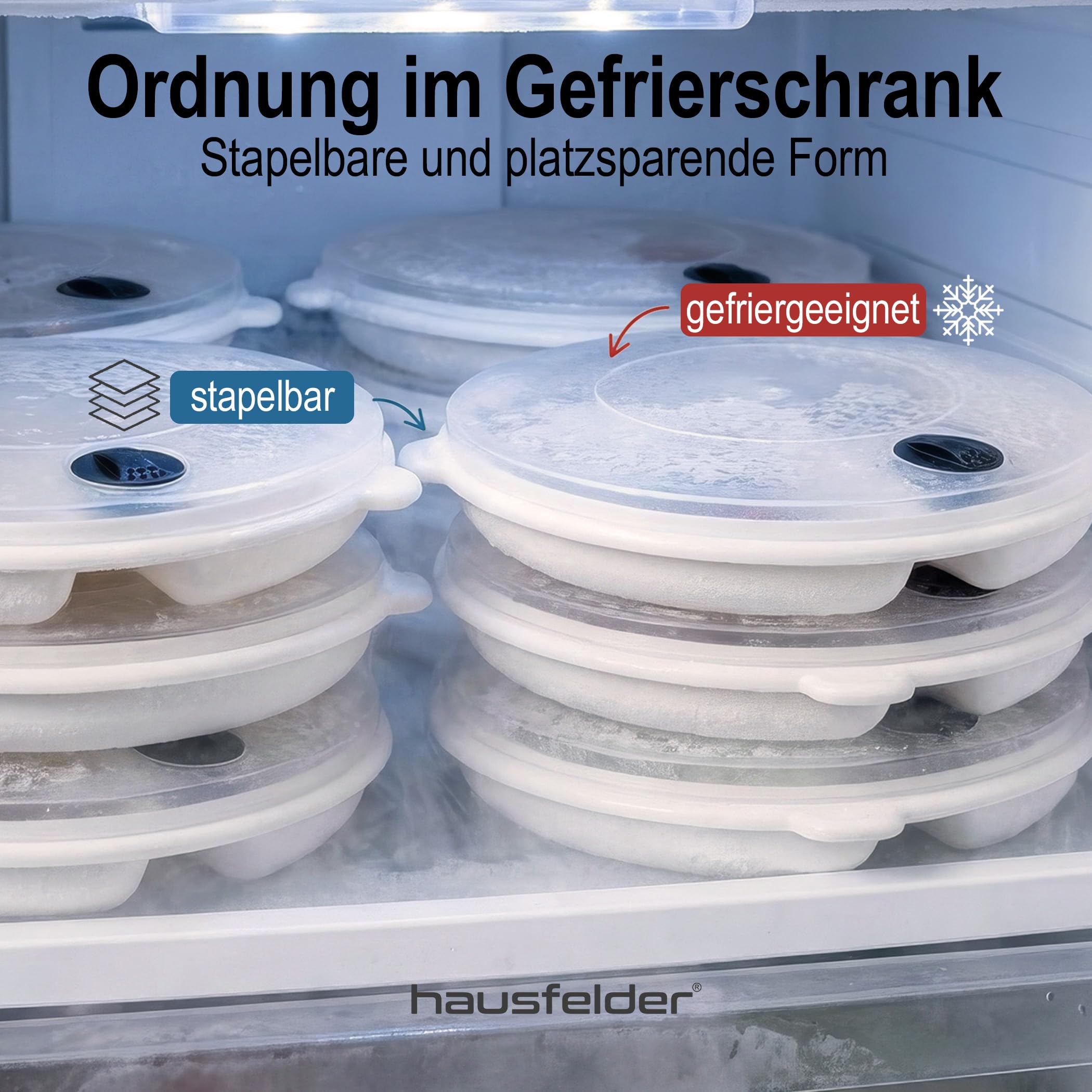 Hausfelder Mikrowellen Menuteller 2er Set, | spülmaschinen- und mikrowellengeeignet, stapelbar, Menüteller mit Unterteilung zum Aufwärmen und Warmhalten