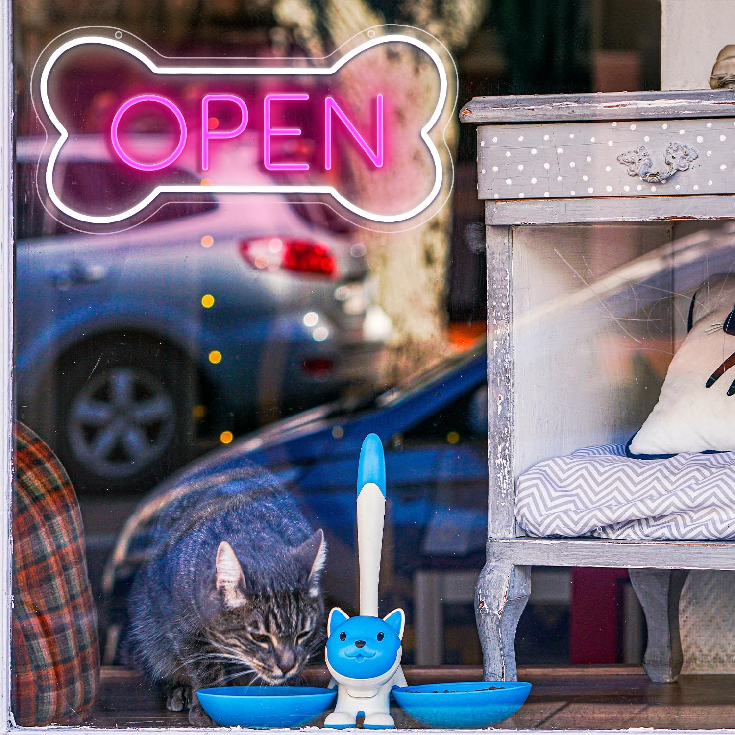 Led Neon Open Sign For Business, Dog Bone Neon Sign Art Pet Shop, Welcome Sign For Business Walls Window Bar Salon Art Hotel Wall Decor - Image 4