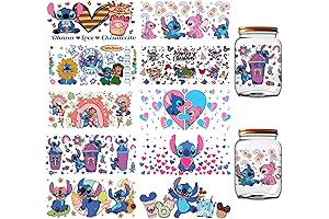10 Sheet UV DTF Cup Wrap Transfer Stickers for 16 oz Disney Glass Cups
