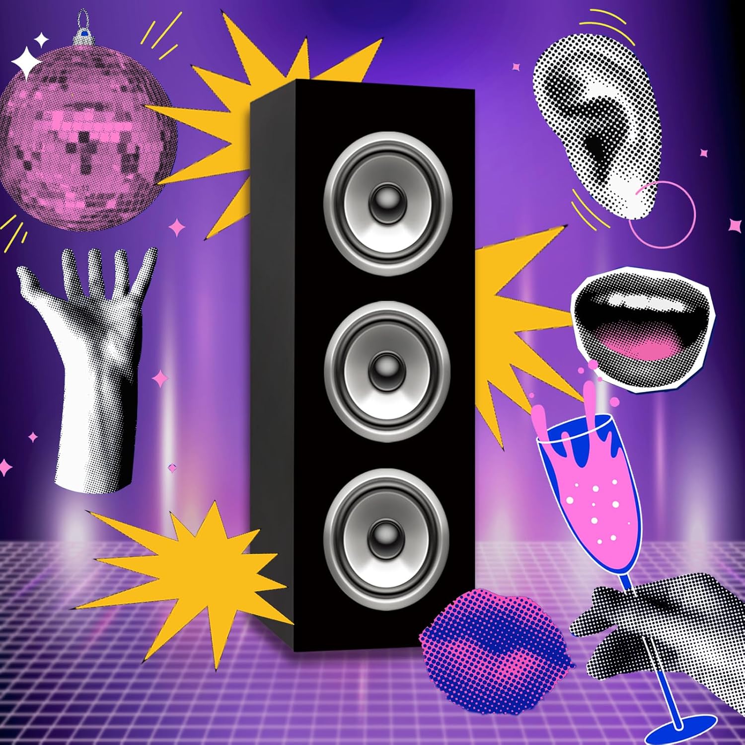 4 Pcs Retro Boombox Treat Boxes - 80s 90s Music Party Favor Decoration, Neon Hip Hop Centerpiece 17x6x6 (Classic)