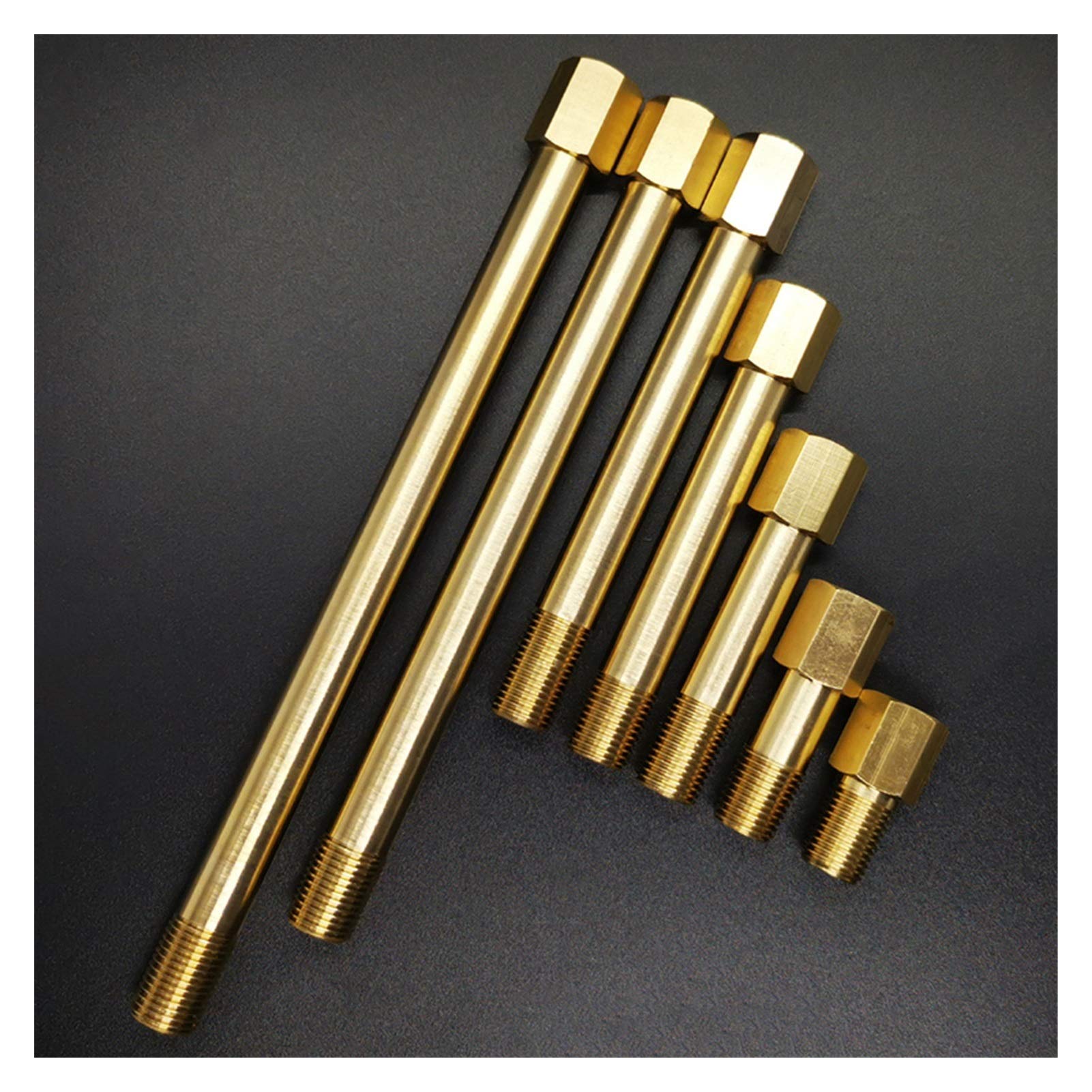 Schlauchverbinder Gartenschlauch-Anschlusszubehör 1/8" 1/4" 3/8" BSP weiblich zu männlich x 35/50/75/100 250 mm Messing-Kupplungsverbinder Anschluss Wasser Gas Öl