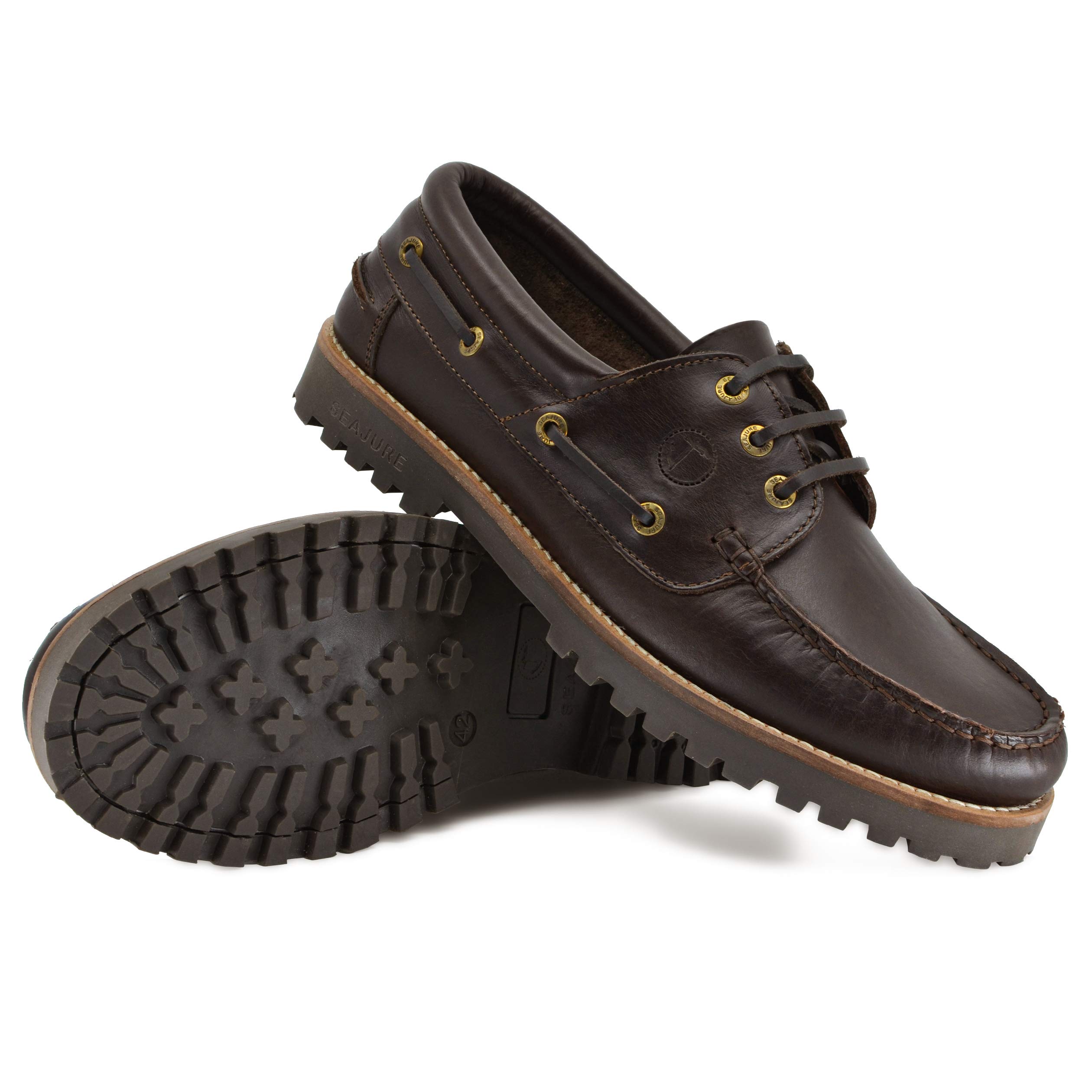 Seajure Damen Bootsschuhe Reynisfjara Dunkelbraunes Leder