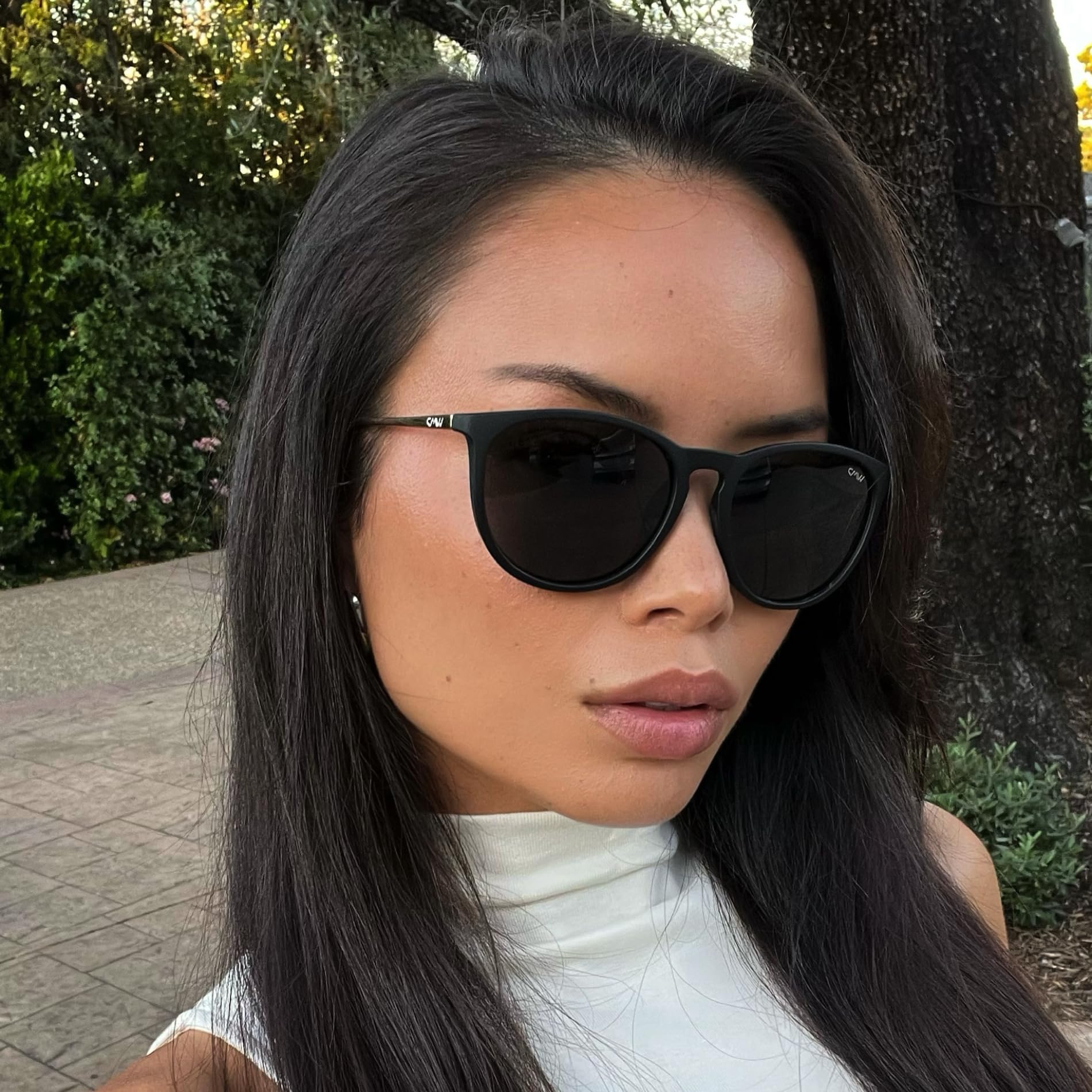 WMP Eyewear Lunettes de soleil rondes | Protection UV polarisée | Lunettes de soleil tendance pour femme | Style rétro