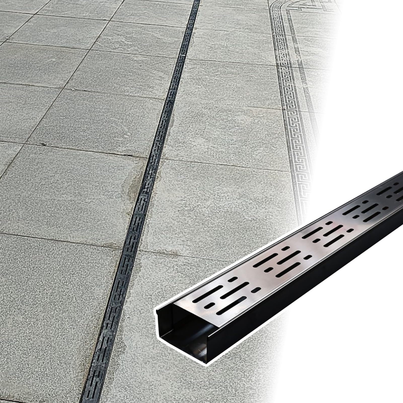 Drain de canal avec grille anti-inondation kit drainage de tranchée extérieur et intérieur