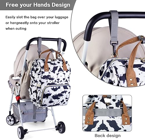 Miniatura 6 de LIMHOO 4 en 1 bolsa de pañales mochila conjunto para bebés niñas mamá gran capacidad impermeable bolsa de cuidado del bebé multifunción bolsa de