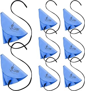 Yinder 8 Pcs Clarinet Swab Clarinet Cleaning Cloth Pull Through Swab Instrument Cleaner Cloth Clarinet Cleaning Cloth Swab for Inside Tube Suitable Clarinet Piccolo Flute Sax Saxophone (Blue)