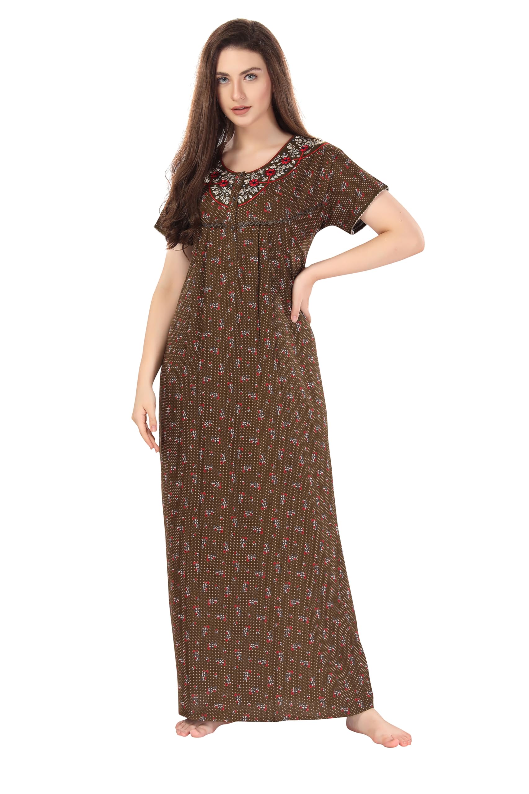 Women's Blended Printed Nighty 1637-image-18