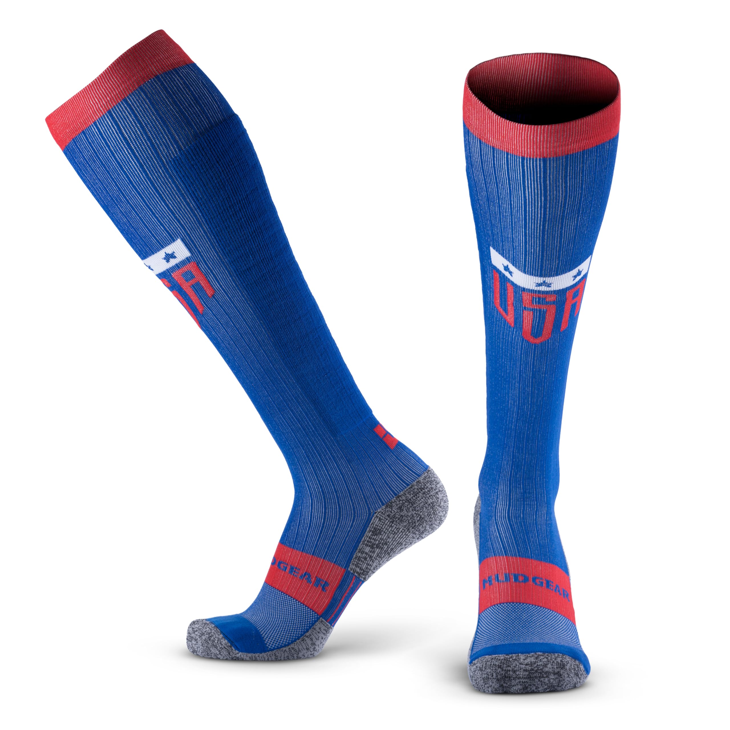 MudGear Graduated Compression Socks, Durable, Sweat-Resistant OCR Performance Socks with Cushioned Footbed, Made in USA