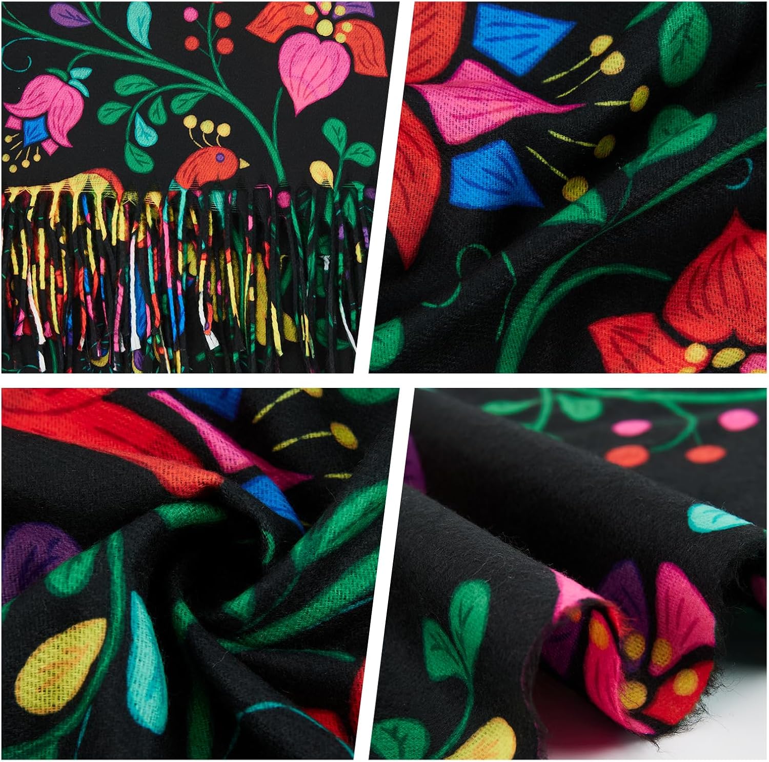 Pashmina Shawls and Wraps, Double-side pattern Long Scarf for Women, Perfect for Winter and Fall - Image 6