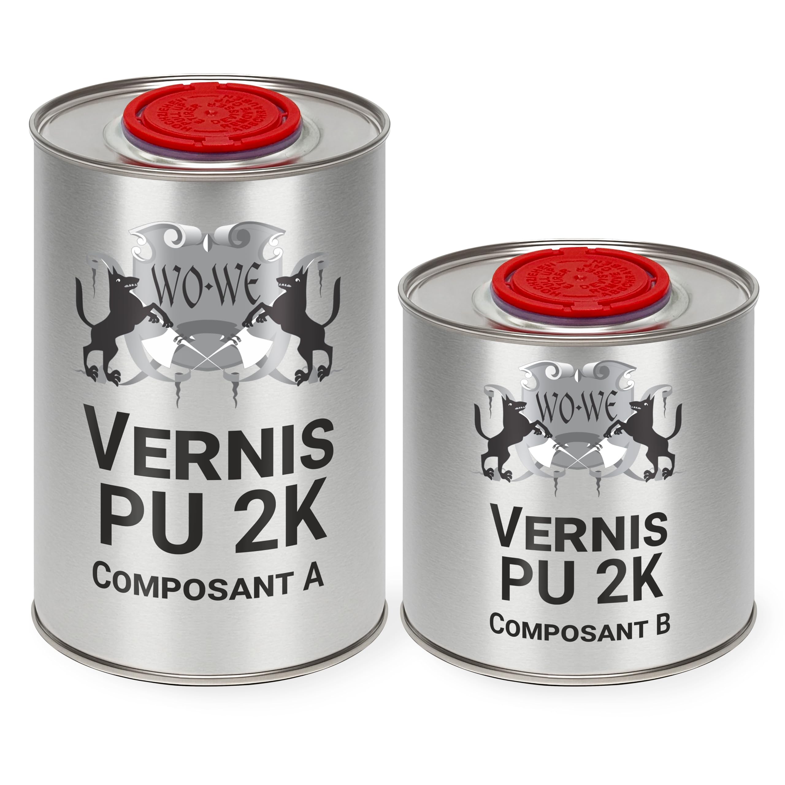 WO-WE Vernis d'étanchéité transparent incolore PU 2K- escaliers, parquet, bois MAT W726-1,5kg