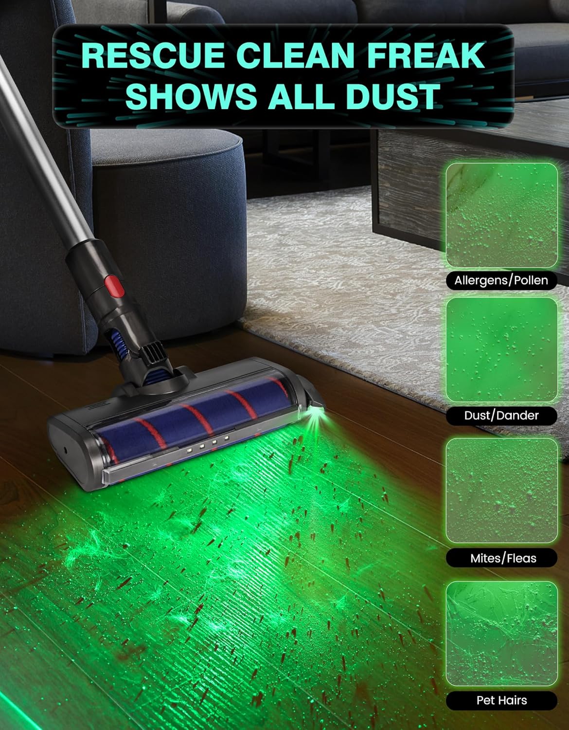 Illuminate Your Cleaning: The Must-Have Rechargeable Vacuum Cleaner Dust Display Light