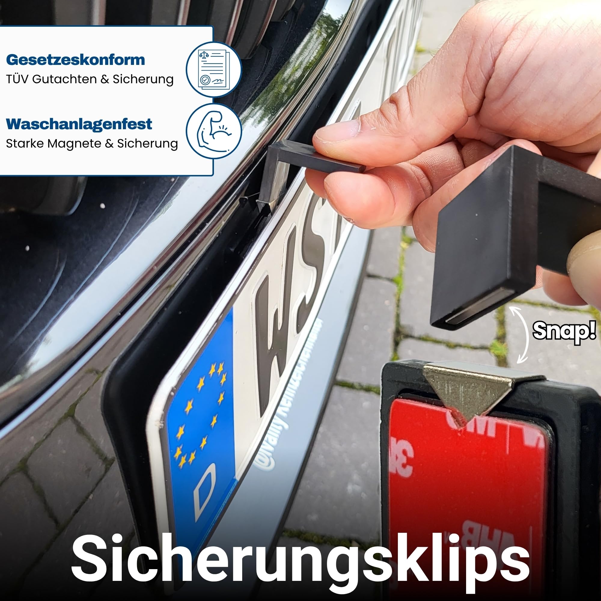 IVALITY® Magnet Kennzeichenhalter Rahmenlos für 2 Kennzeichen | Magnetische Nummernschildhalterung Auto | Kennzeichenhalterung Nummernschildhalter | Österreich Wechselkennzeichen