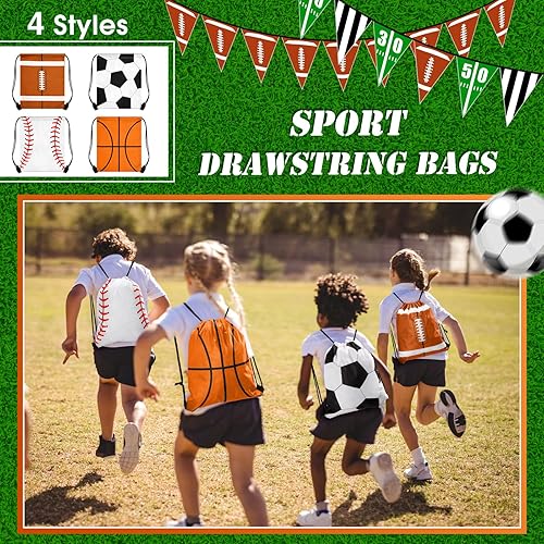 Miniatura 6 de Censen Juego de 24 bolsas con cordón a granel de 12 x 10 pulgadas, impermeables, paquete de playa para fútbol, béisbol, baloncesto, fútbol, fiesta