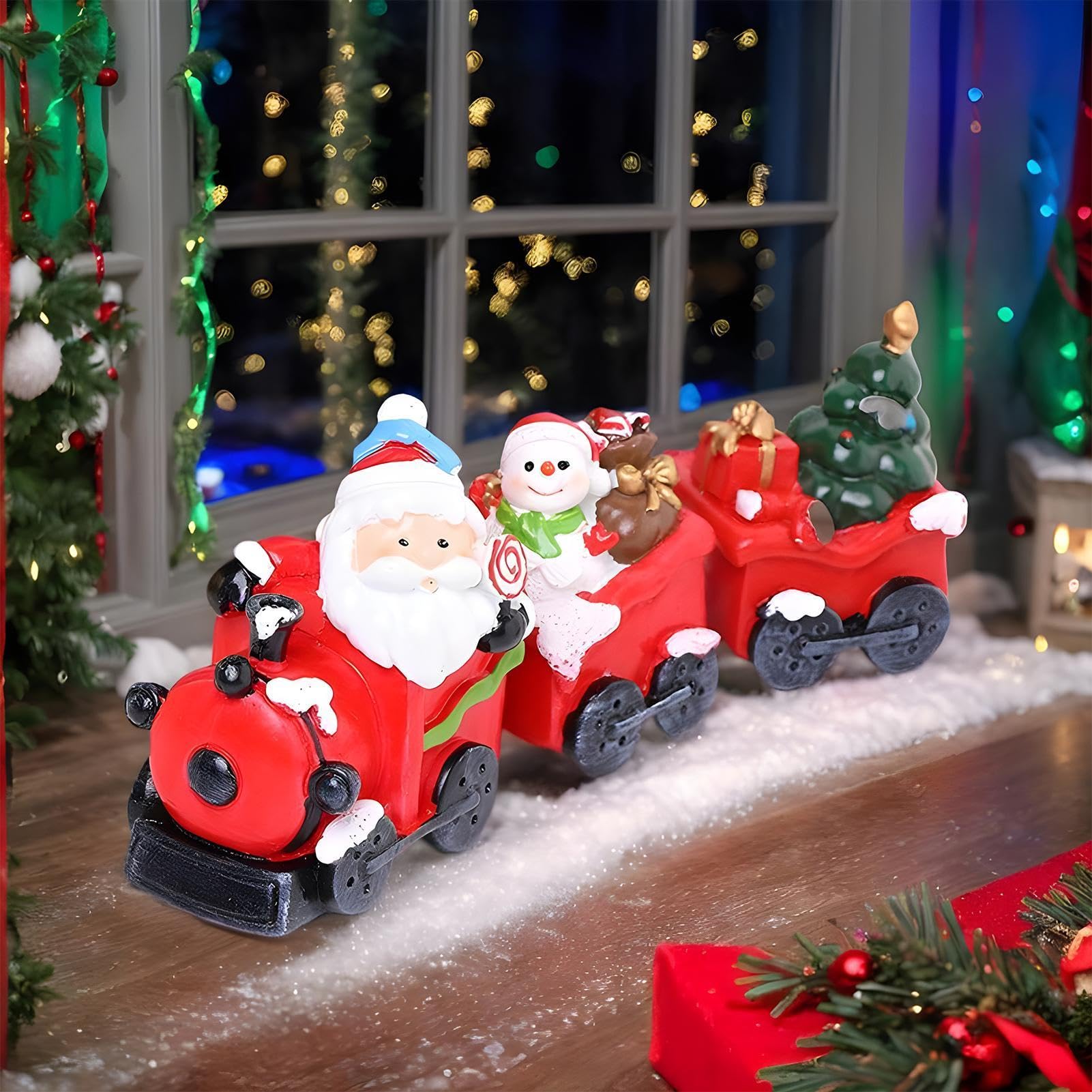 Weihnachtseisenbahn-Set,Weihnachtsspielzeugeisenbahn-Set - Niedliche Weihnachtsdekoration, Weihnachtszug-Sets, kleines Zug-Set - Weihnachtszug-Figur, Lernspielzeug, tragbares