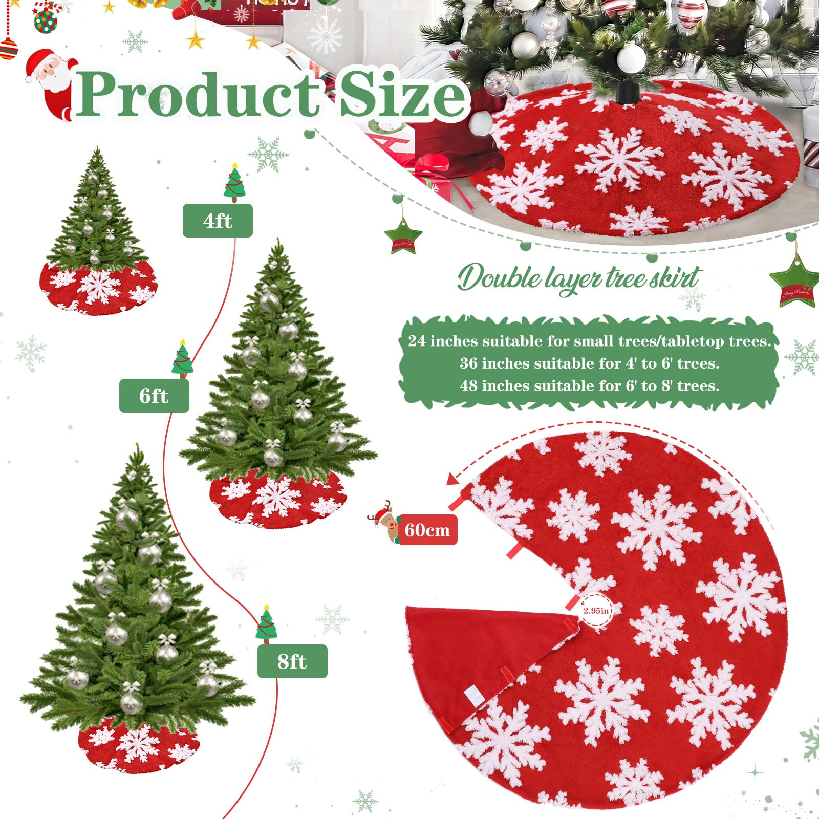 Gonna Albero Di Natale Yuboo Rosa Salmone - Pelliccia Sintetica 122cm Per San 1215909