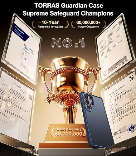 Miniatura 43 de TORRAS Funda a prueba de golpes para Samsung Galaxy S23, [probada contra caídas de grado militar] translúcida mate parte trasera dura y borde suave