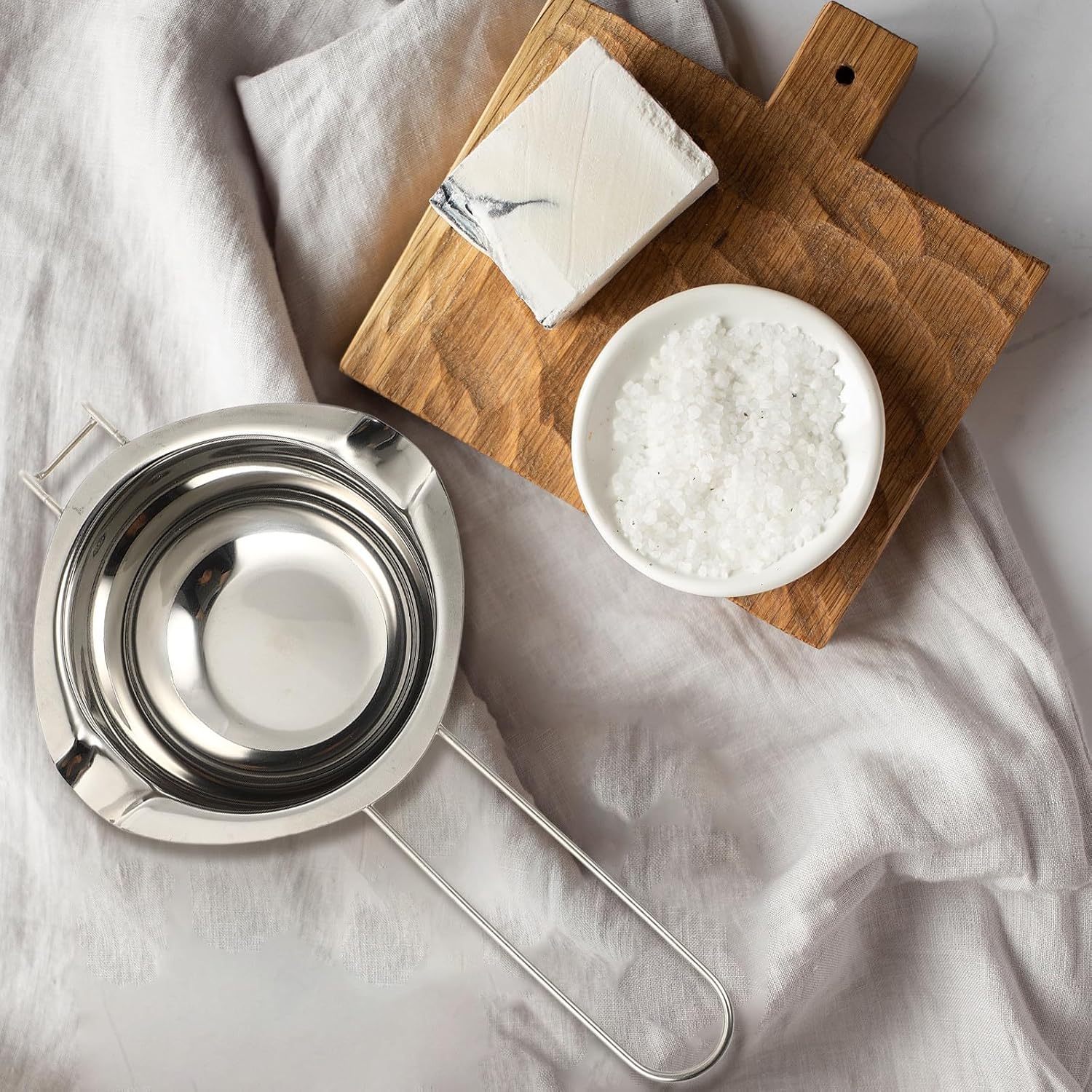 WHAMVOX Handmade Soap Melting Pot Set Stainless Steel, Long Handle